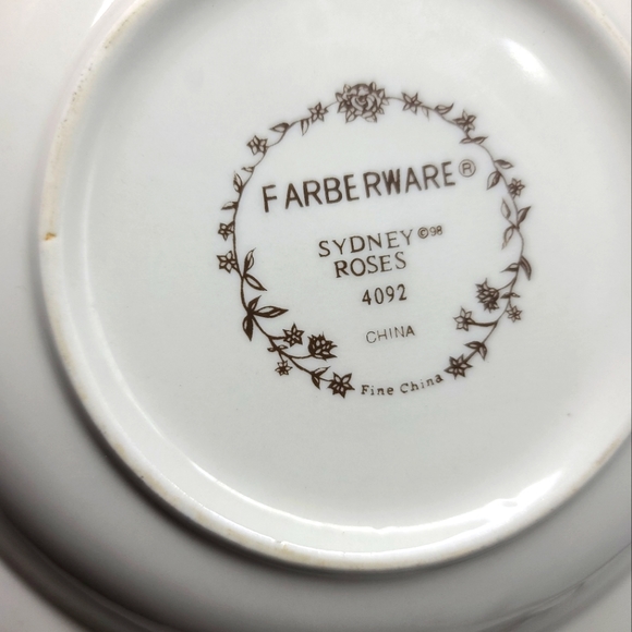 Farberware Sydney Roses Large Rim Soup Bowl 9 1/8 in Set of 5 - Picture 6 of 6